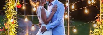 happy bride and groom